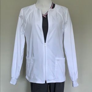 Bright white scrub jacket
